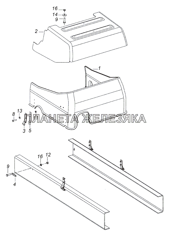 4308-5614200-30 Установка шумоизоляционных экранов двигателя КамАЗ-4308 (2008)